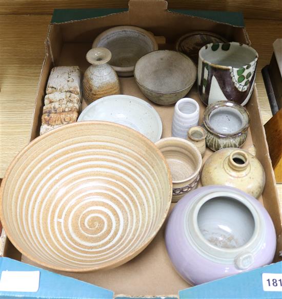 A quantity of Studio pottery